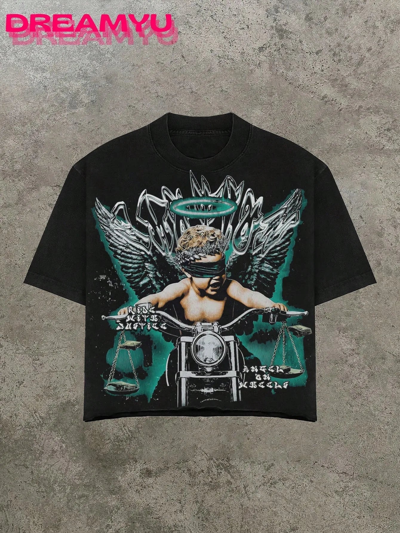 2026 Summer Men's T-shirt with Letter Print Breathable Lightweight Casual Roller Skating Hip-Hop Style Male T-shirt
