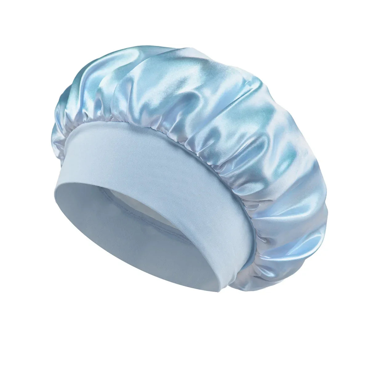 Satin Sleep Bonnet – Wide-Brim Hair Care Hat with Elastic Band