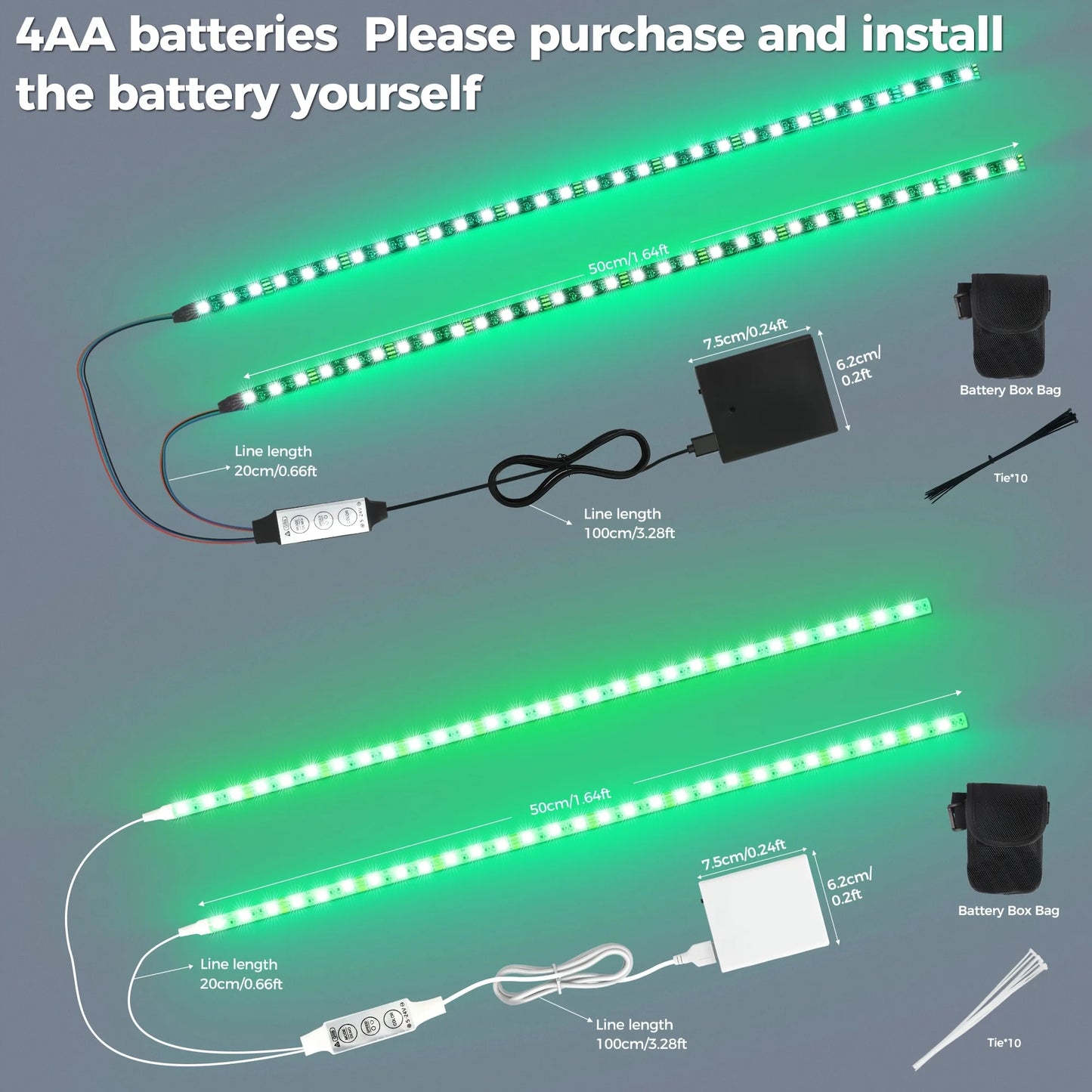 Electric Scooter LED Night Riding Warning Strip Light Suitable for Outdoor Cycling USB Powered