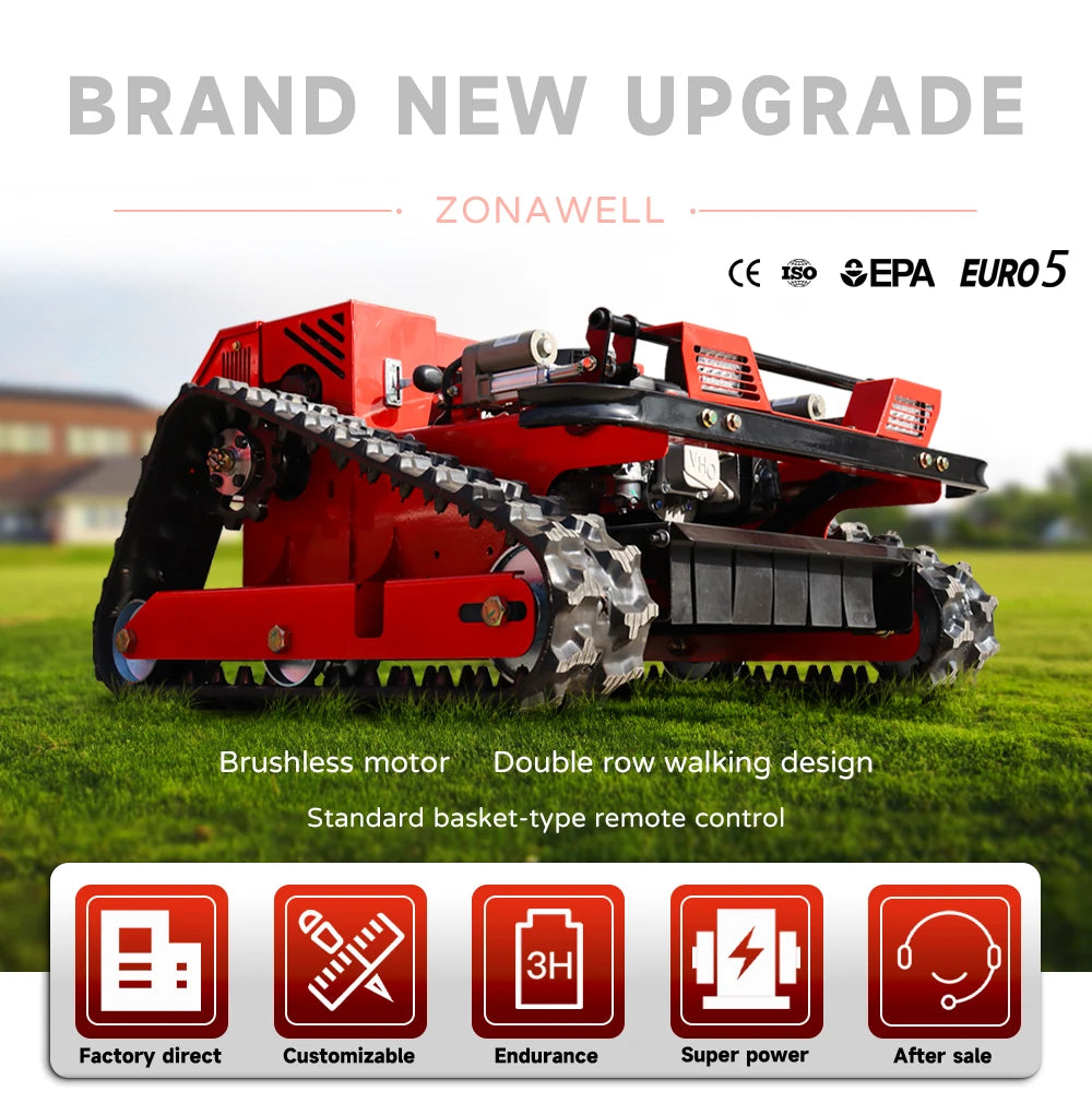 Ergonomic Lawn Mower Rremote Controlled Cordless 500MM With LED light Zero Turn Lawnmower Powerful Golf Course Customized