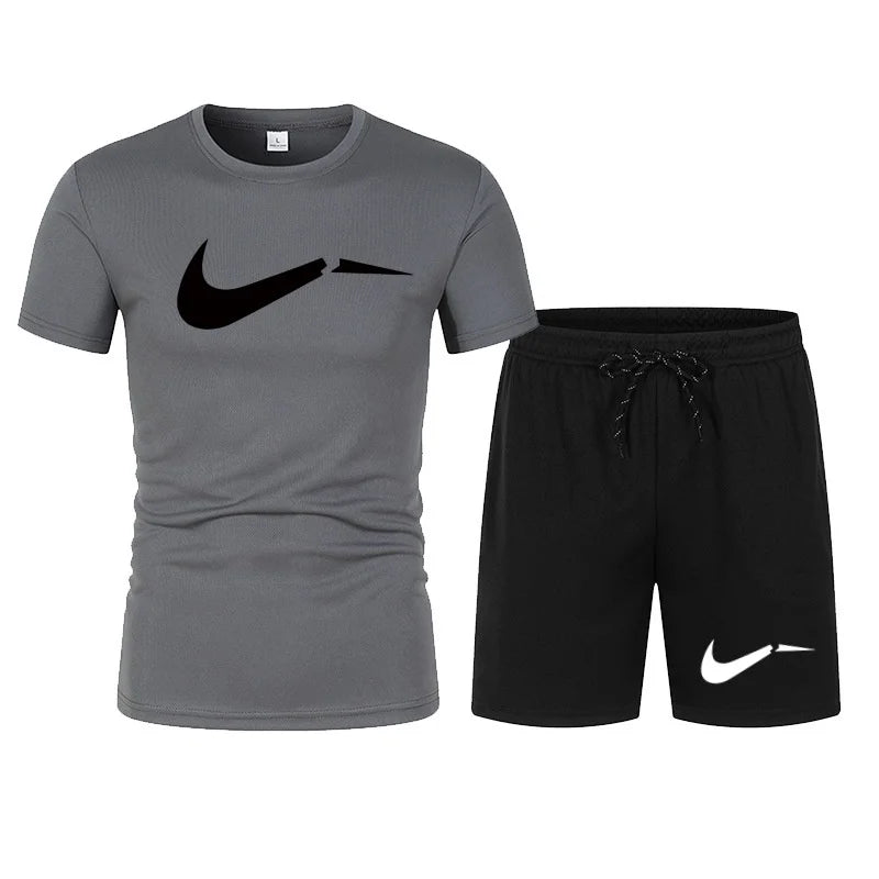 Men's Summer T-Shirt & Shorts Set — Casual Breathable Sportswear