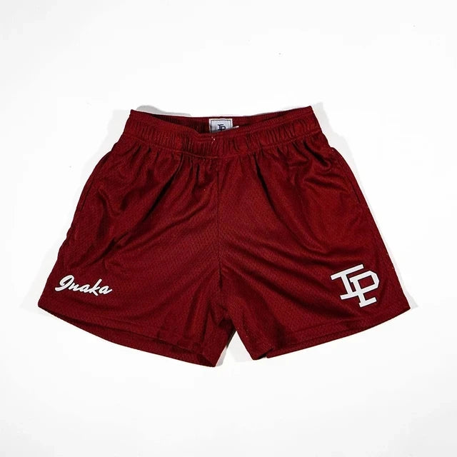 Summer Men's INAKA IP Animal Print Mesh Shorts Drawstring Elastic Waist Breathable Quick Dry Gym Workout Fitness Casual Pants