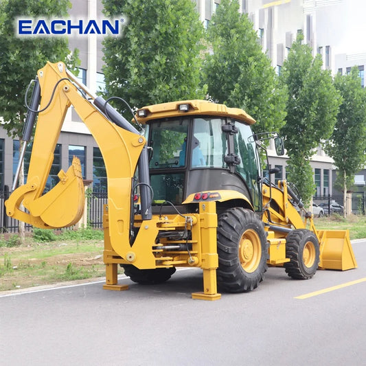 EACHAN Diesel 4 Wheel Backhoe Loader Farm Backhoe Loader Excavator Earth-moving Machinery Hydraulic Backhoe Loader Customized