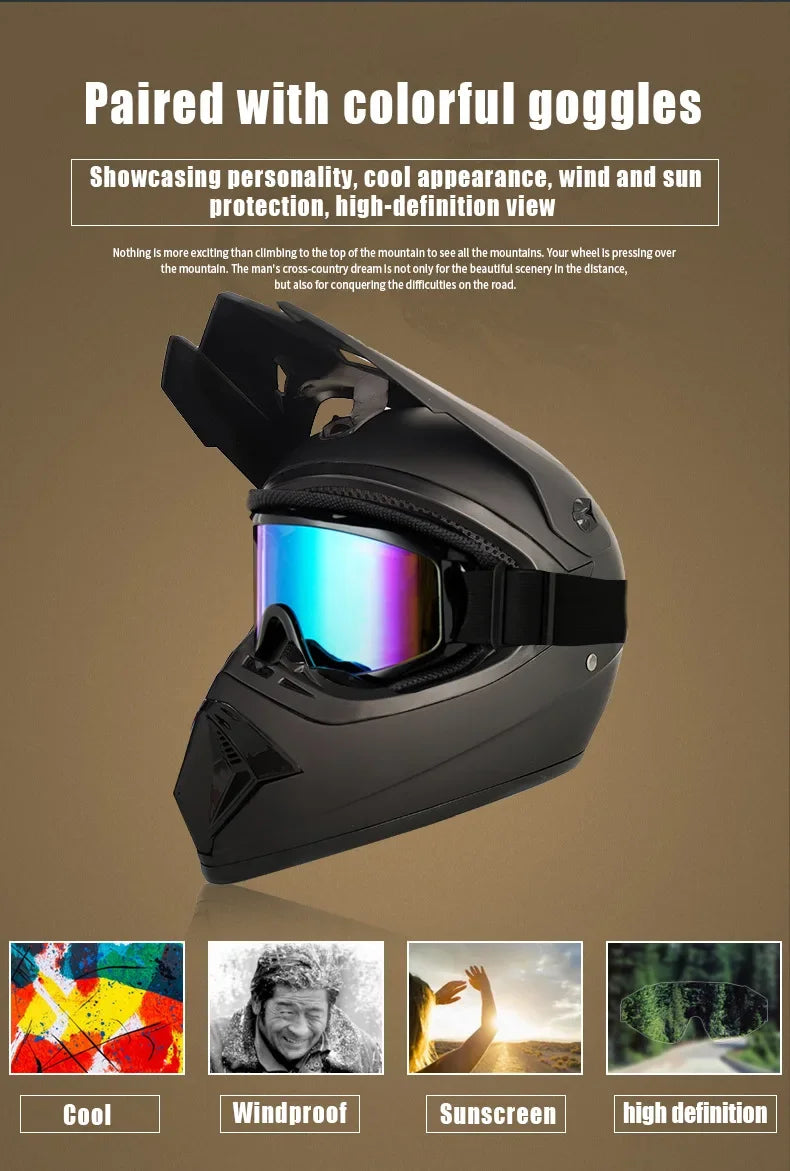 Kids Off-Road Champion Helmet DOT Certified Full Face MX & Dirt Bike Helmet w/ Goggles