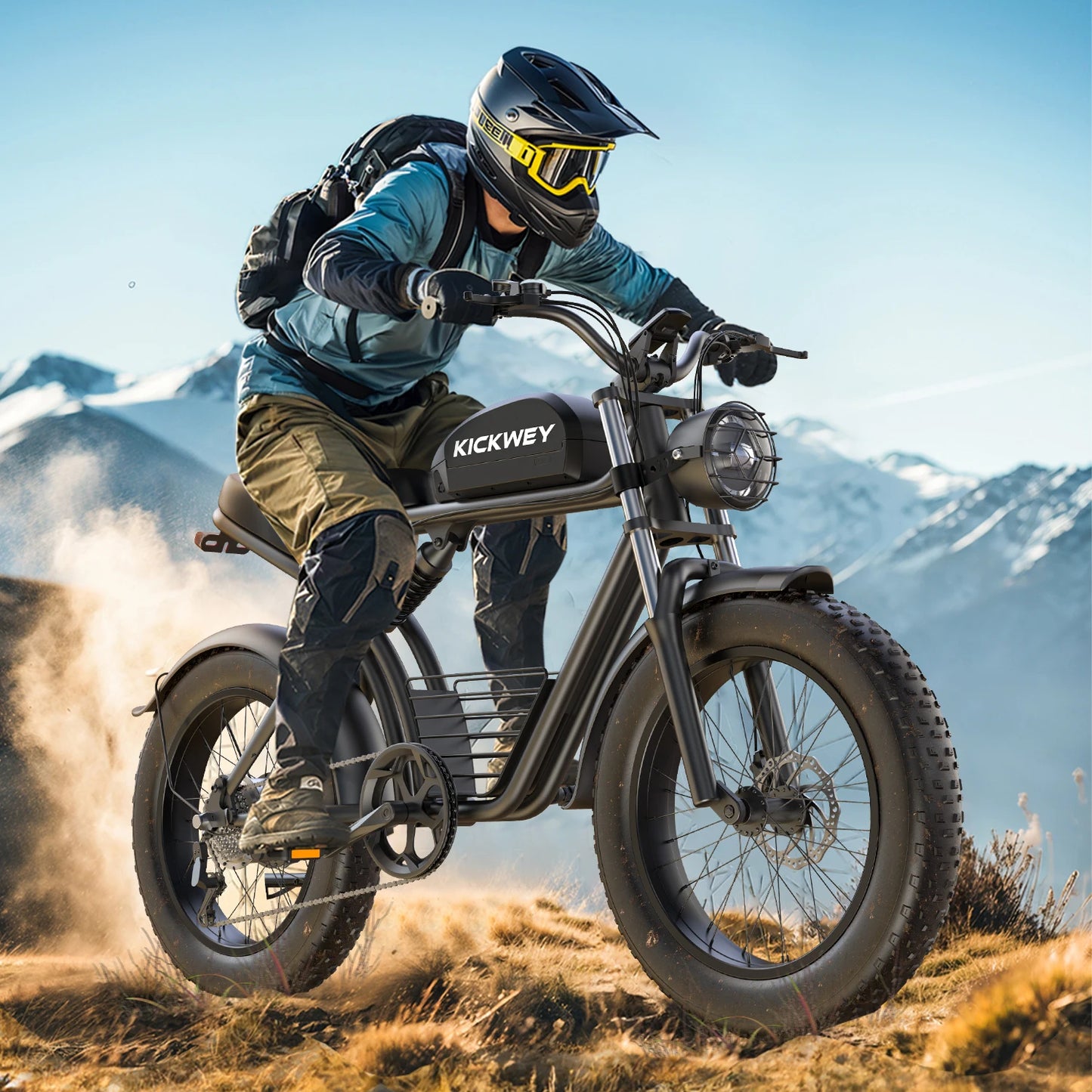 KICKWEY K7 Electric Bike, Off-Road Electric bicycle, Full Suspension E-Bike, 20" Fat Tire All-Terrain Electric Dirt bike, Ebike