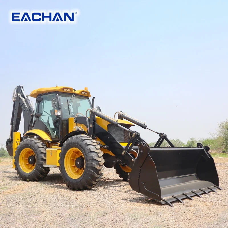 Free Shipping 4WD Hydraulic Backhoe Loader Earth-moving Machinery Backhoe Loader Farm Wheel Loader Excavator Shovel Customized
