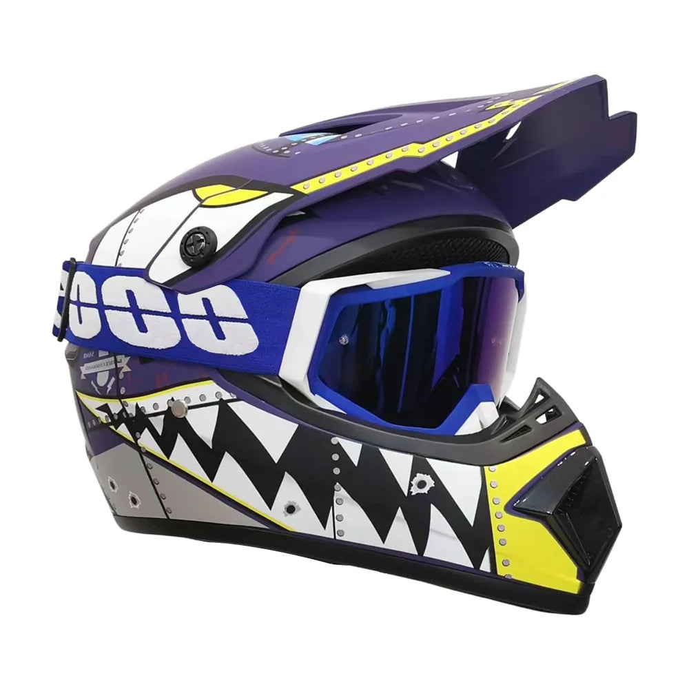 Kids Off-Road Champion Helmet DOT Certified Full Face MX & Dirt Bike Helmet w/ Goggles