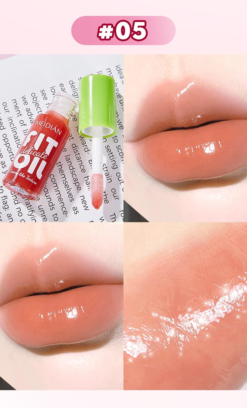 6-pack moisturizing and brightening lip oil set, berry color, waterproof and sweat proof, ideal Christmas gift for girls