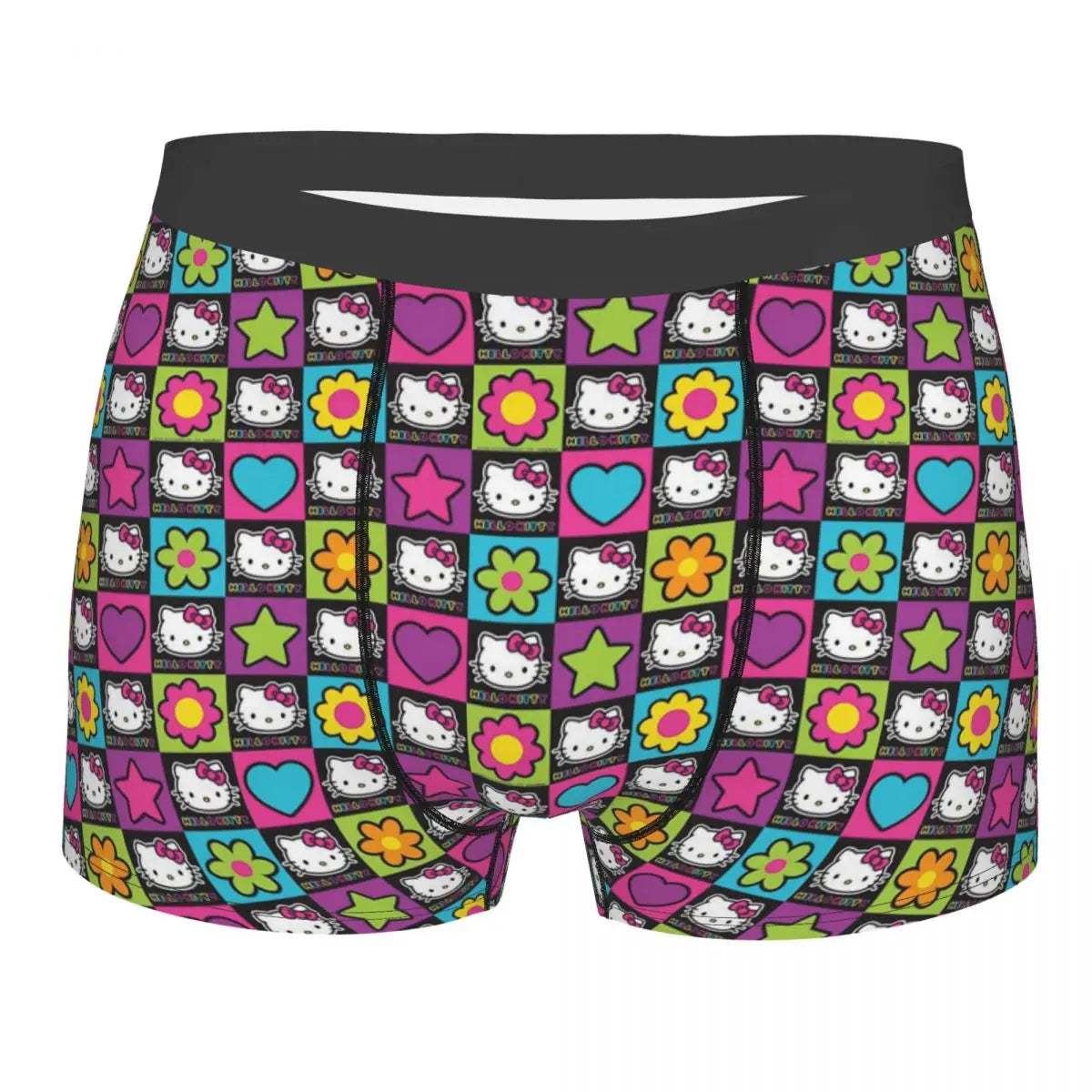 Custom Cartoon Cute Hello Cat Mangas Underwear Men Print Classical Boxer Shorts Panties Briefs Breathable Underpants