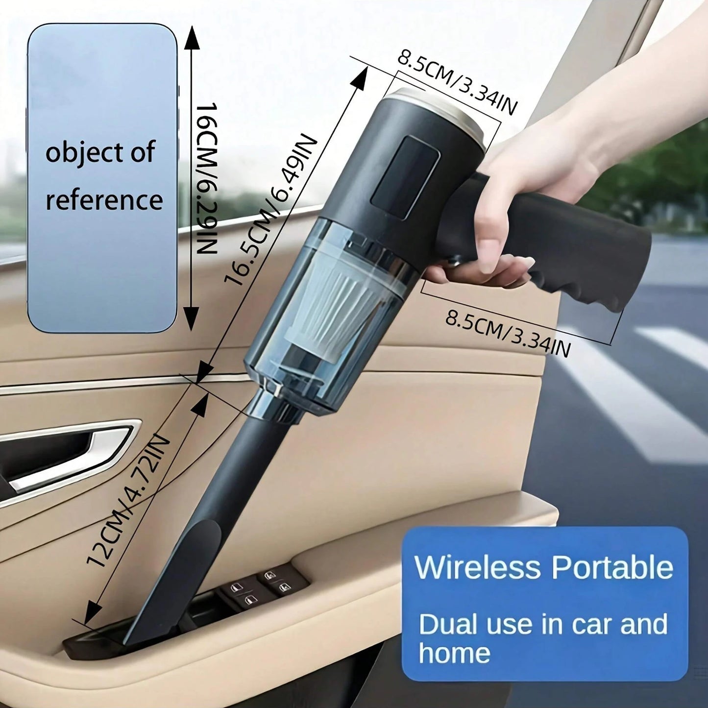 3-in-1 Portable Vacuum Cleaner – USB Rechargeable, Car & Home Use