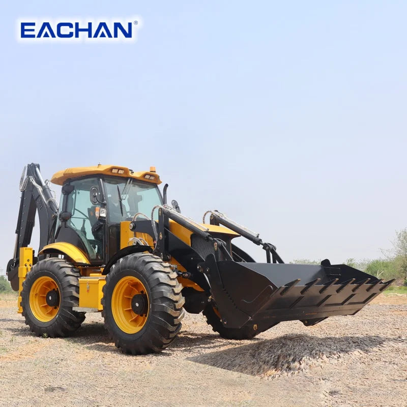 Free Shipping 4WD Hydraulic Backhoe Loader Earth-moving Machinery Backhoe Loader Farm Wheel Loader Excavator Shovel Customized
