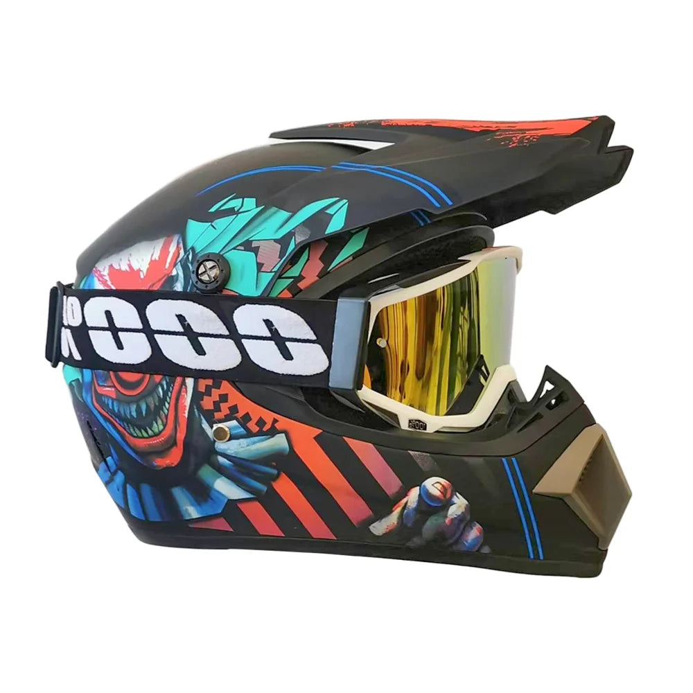 Kids Off-Road Champion Helmet DOT Certified Full Face MX & Dirt Bike Helmet w/ Goggles