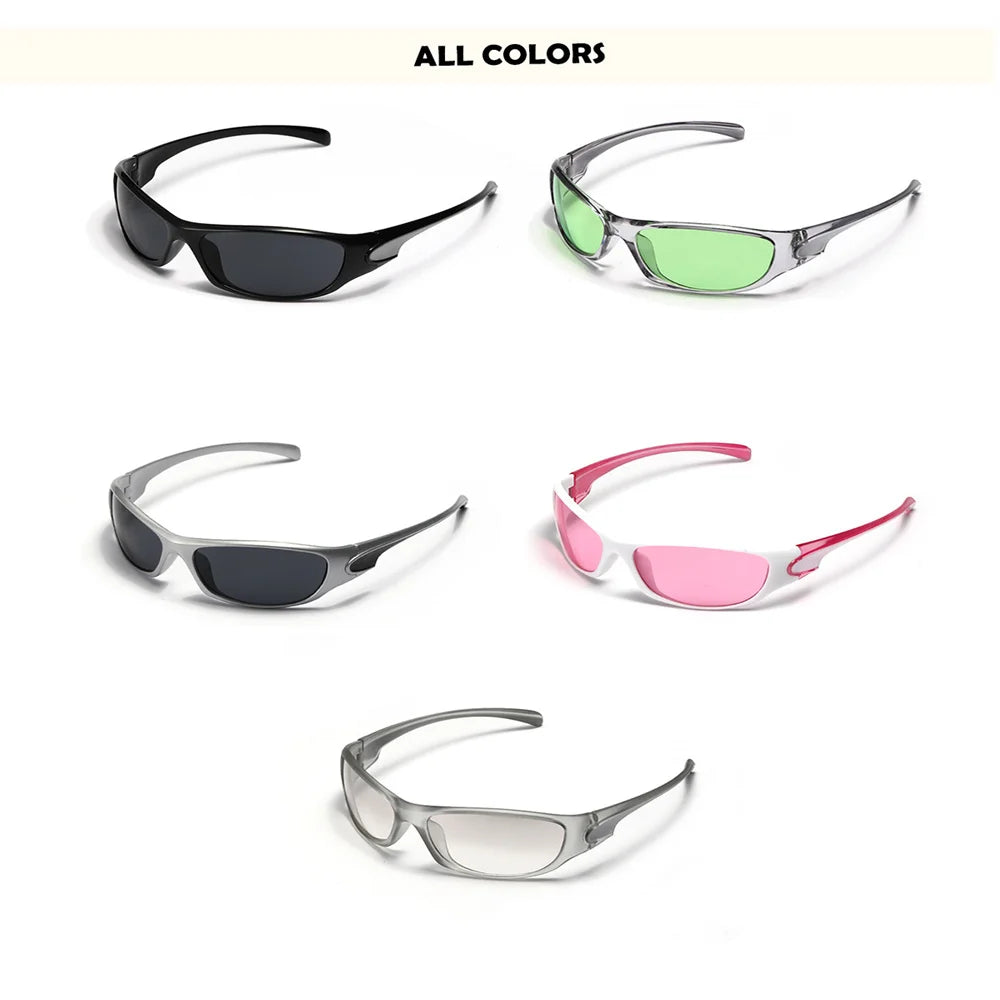 Retro Y2K Silver Sunglasses – UV400 Polarized, Unisex