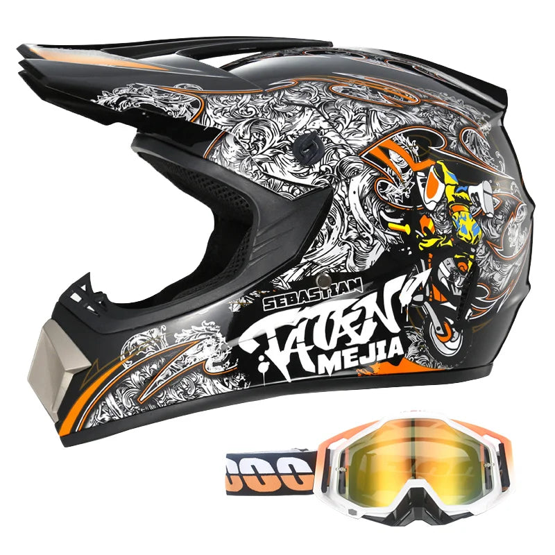 Kids Off-Road Champion Helmet DOT Certified Full Face MX & Dirt Bike Helmet w/ Goggles