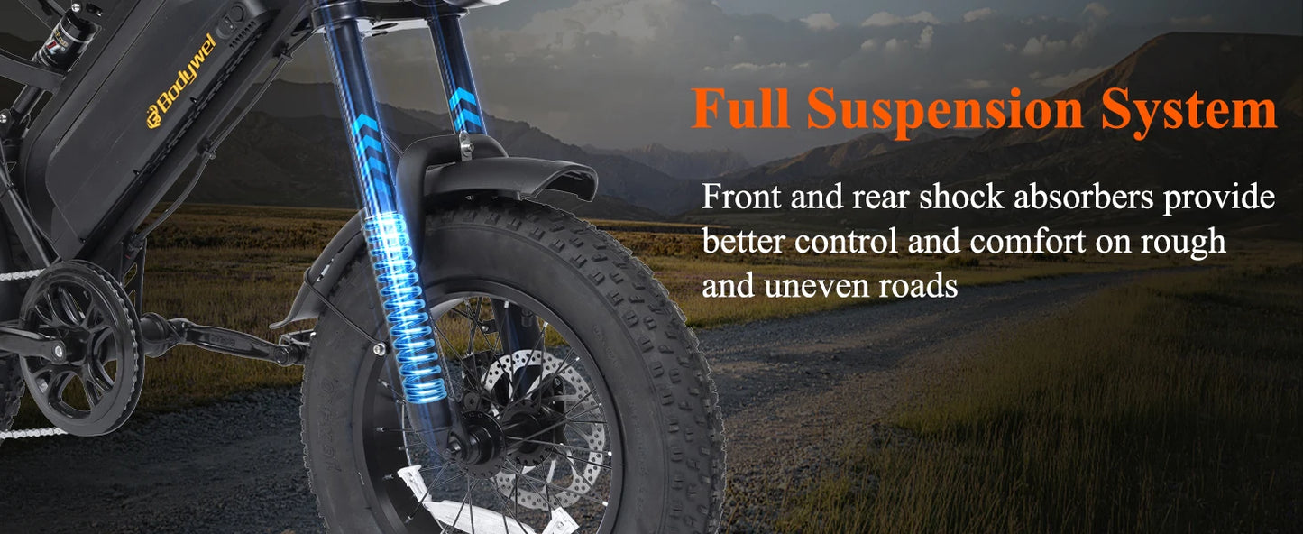 Bodywel M16 off-road electric bicycle 1500W 48V15AH all-terrain motorcycle suitable for urban mountain riding ebike
