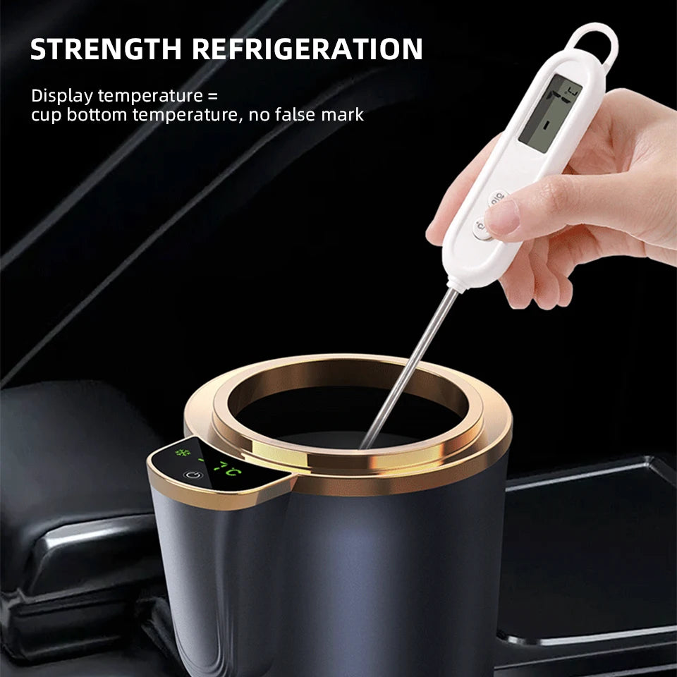 2 in 1 Smart Car Home Thermo Electric Cup Fast Cooling Heating Drink Warmer Cooler Large Screen Big Buttons 12V Plug and Play