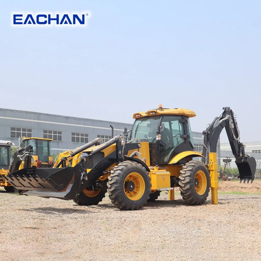 Free Shipping 4WD Hydraulic Backhoe Loader Earth-moving Machinery Backhoe Loader Farm Wheel Loader Excavator Shovel Customized