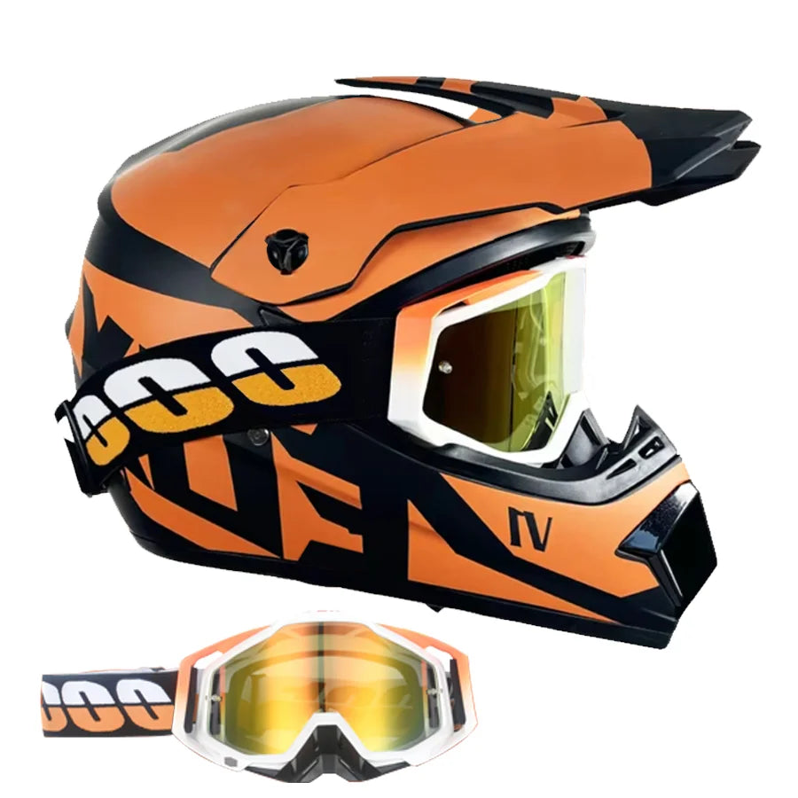 Kids Off-Road Champion Helmet DOT Certified Full Face MX & Dirt Bike Helmet w/ Goggles