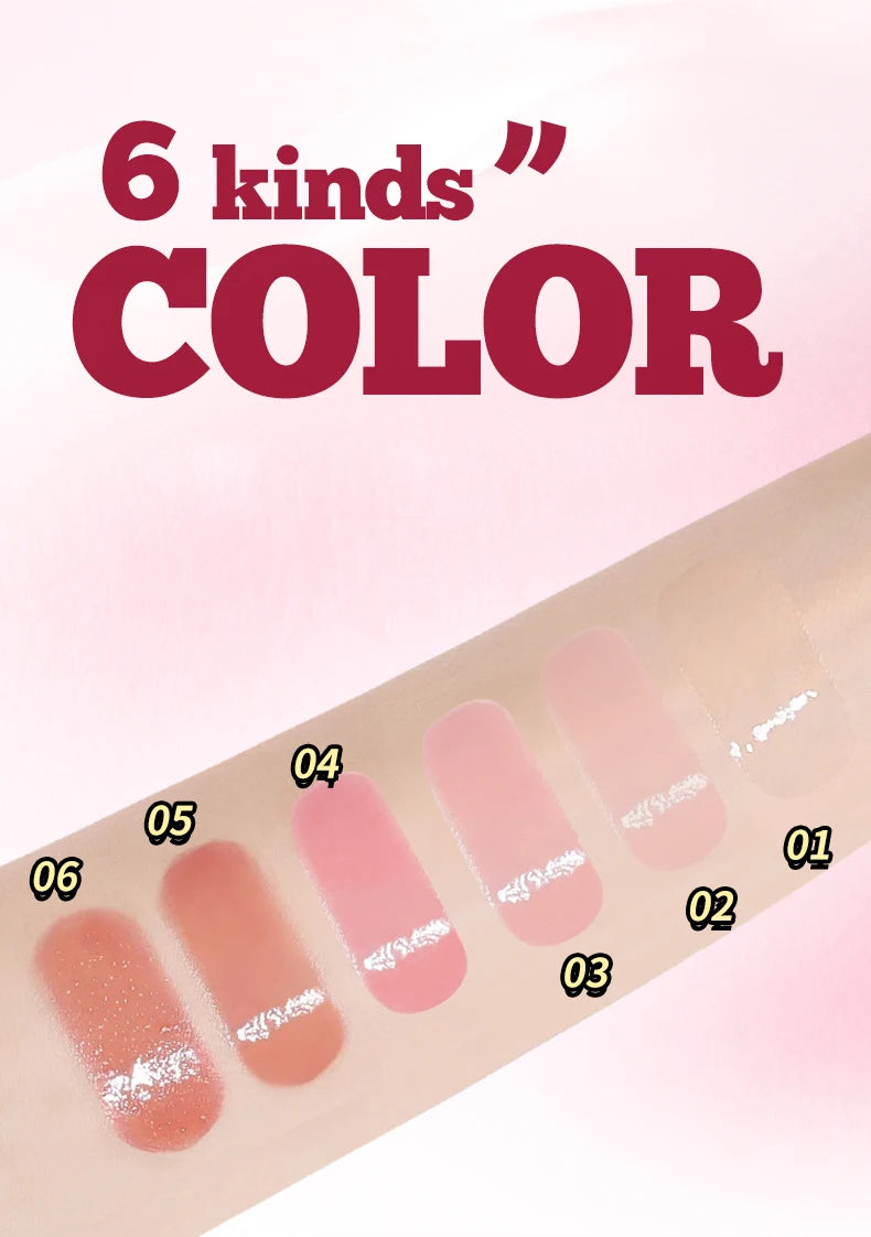 6-pack moisturizing and brightening lip oil set, berry color, waterproof and sweat proof, ideal Christmas gift for girls