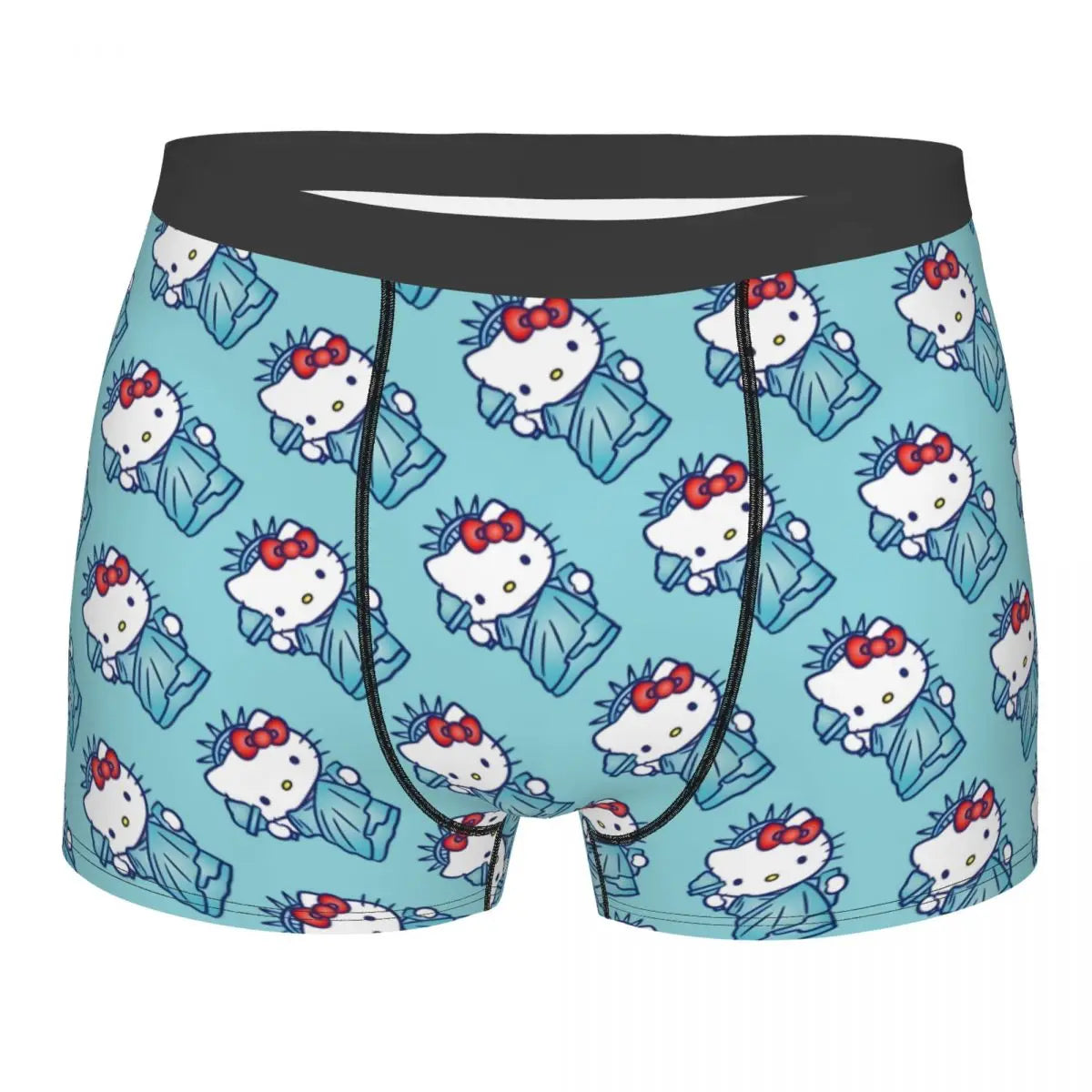 Custom Cartoon Cute Hello Cat Mangas Underwear Men Print Classical Boxer Shorts Panties Briefs Breathable Underpants