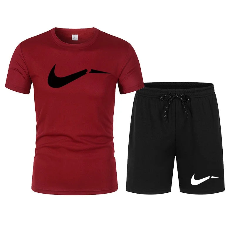 Men's Summer T-Shirt & Shorts Set — Casual Breathable Sportswear