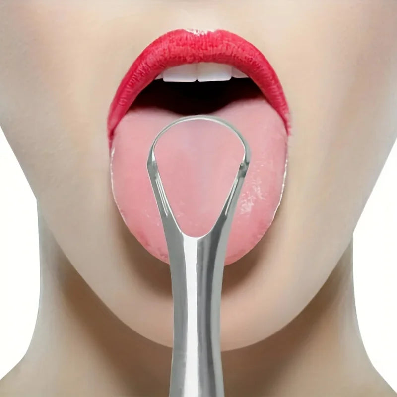 Stainless Steel Tongue Scrapers with Large Case, Tongue Scraper, Tongue Coating Scraper, Odorless,Exquisite gift box packaging