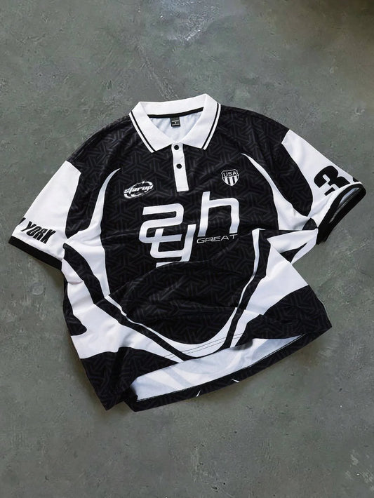 2026 Summer New Style Men's Polo Shirt with Letter Print Breathable Lightweight Casual and Fashionable Men's Clothing