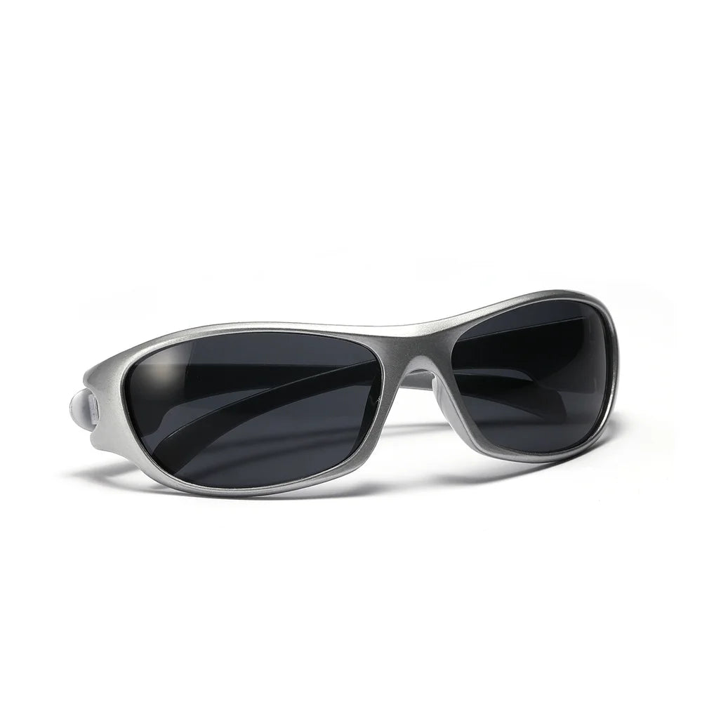Retro Y2K Silver Sunglasses – UV400 Polarized, Unisex