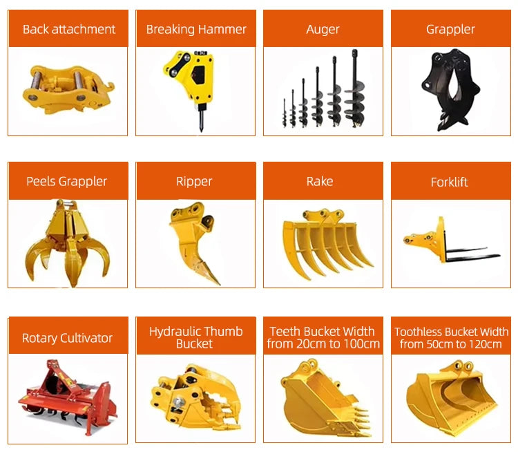 EACHAN Diesel 4 Wheel Backhoe Loader Farm Backhoe Loader Excavator Earth-moving Machinery Hydraulic Backhoe Loader Customized