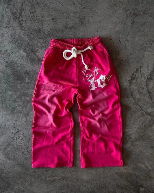 2026 Fashion American Letter Patch Retro Design Y2K Pants Baggy Sweatpants Men Hip Hop Gothic Elastic Waist Jogging Casual Pants