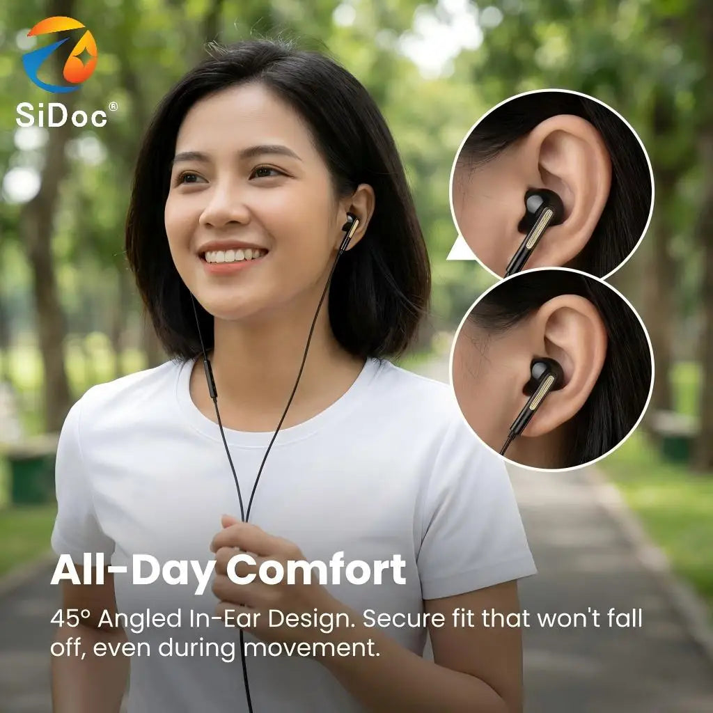 New high fidelity analytical voice with clear and adjustable volume wired headphones, suitable for direct use on mobile phones