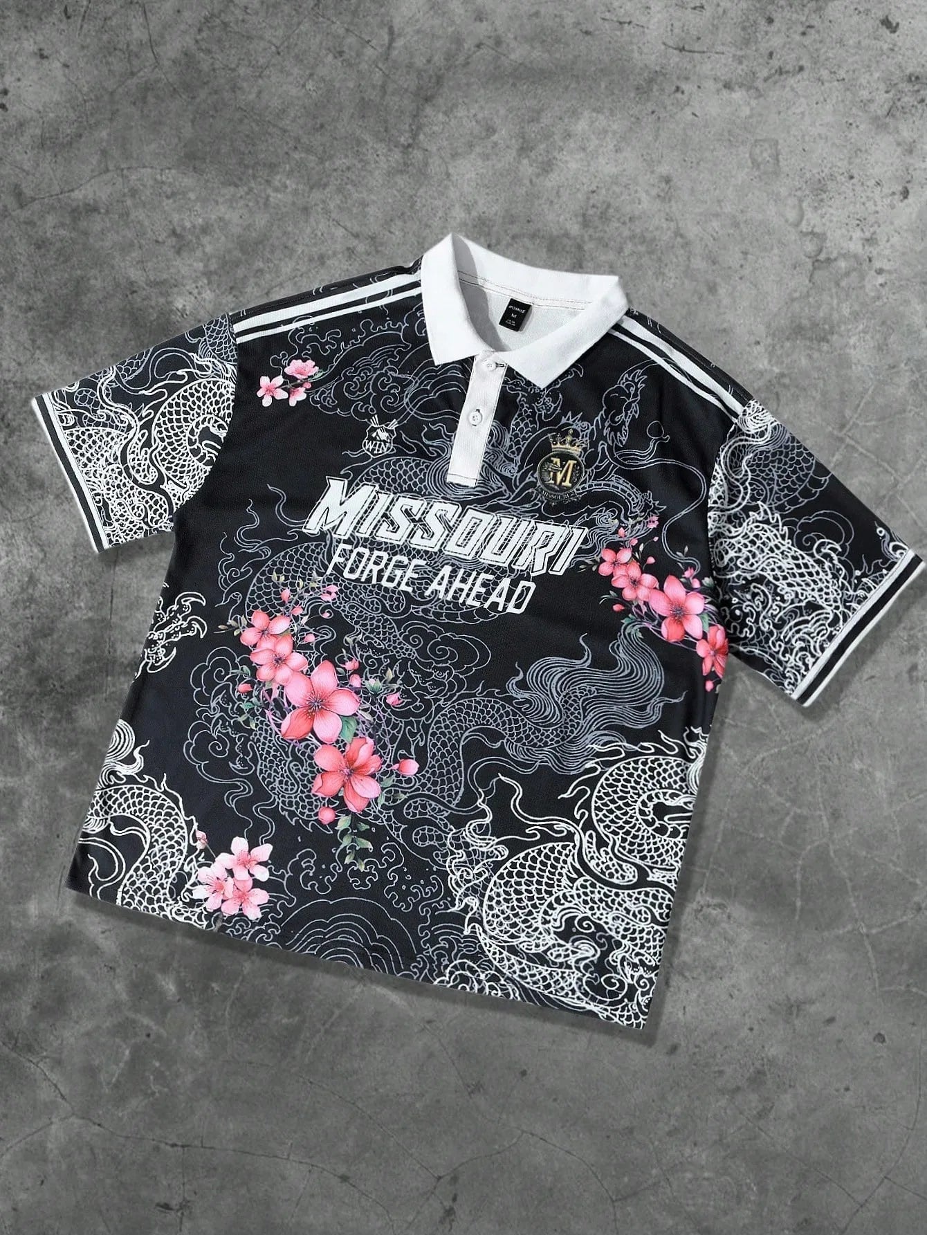 The 2025 summer new men's short-sleeved POLO shirt features a casual fashionable and breathable 3D pattern print