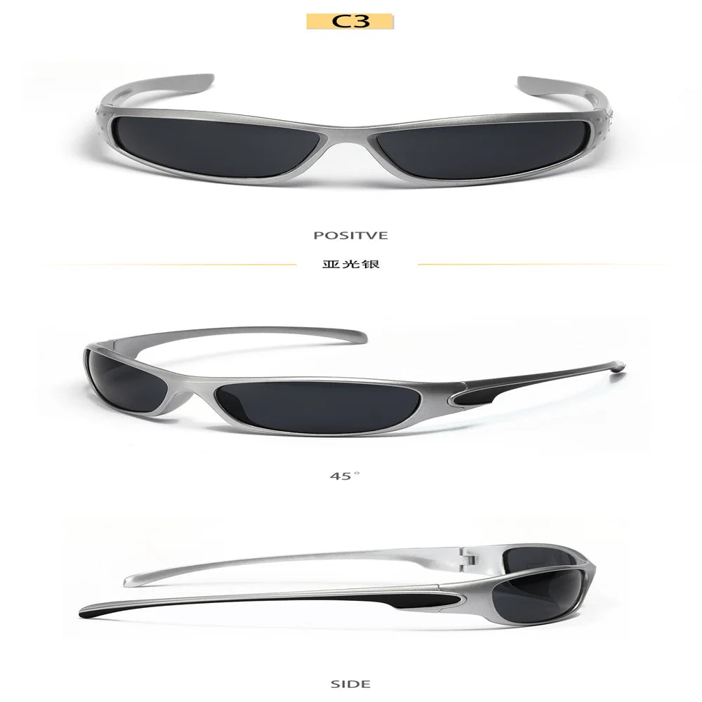 Retro Y2K Silver Sunglasses – UV400 Polarized, Unisex