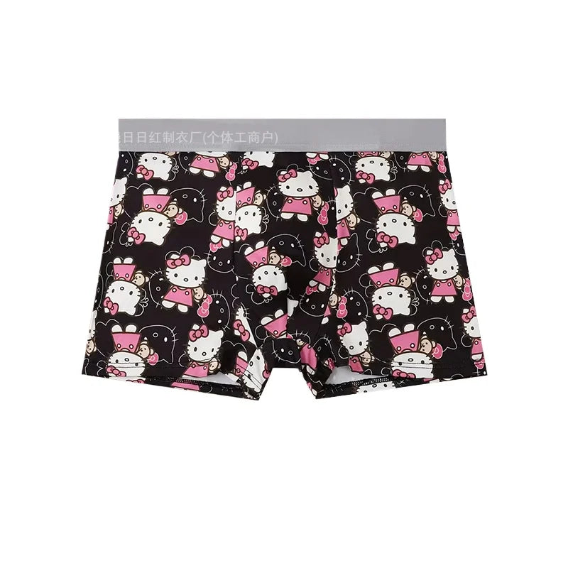 Cute Cartoon Print Sports Boxer Brief – Plus Size Breathable Unisex Underwear