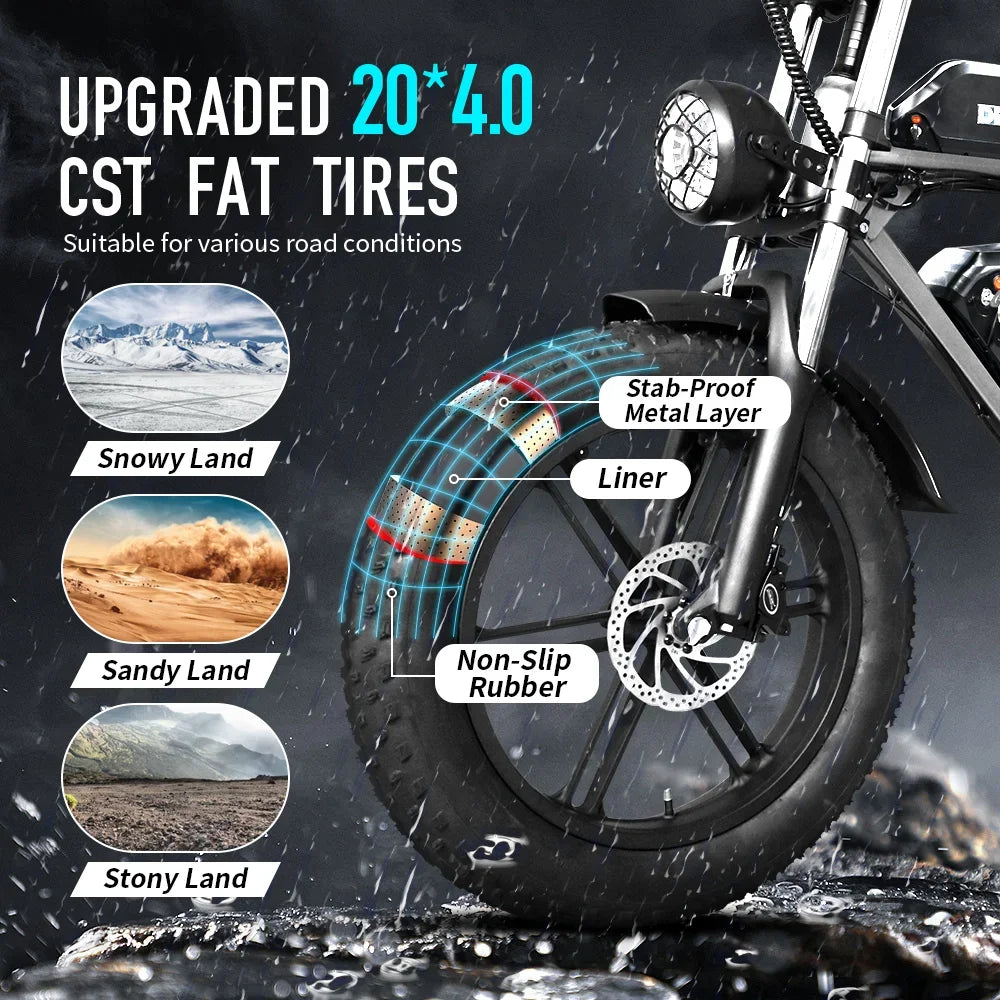 DEEPOWER S8Advance 3500W48V60Aelectric bicycle all-terrain mountain Ebike wide-tire adultssnow and deserts to ride electric Bike