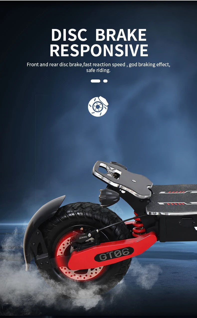 Arwibon GT06Plus Adult Electric Scooter,Speed up to 35MPH, 52V23.4AH ,11 Inch Off-Road Tires, Foldable Sports Commuter E-Scooter