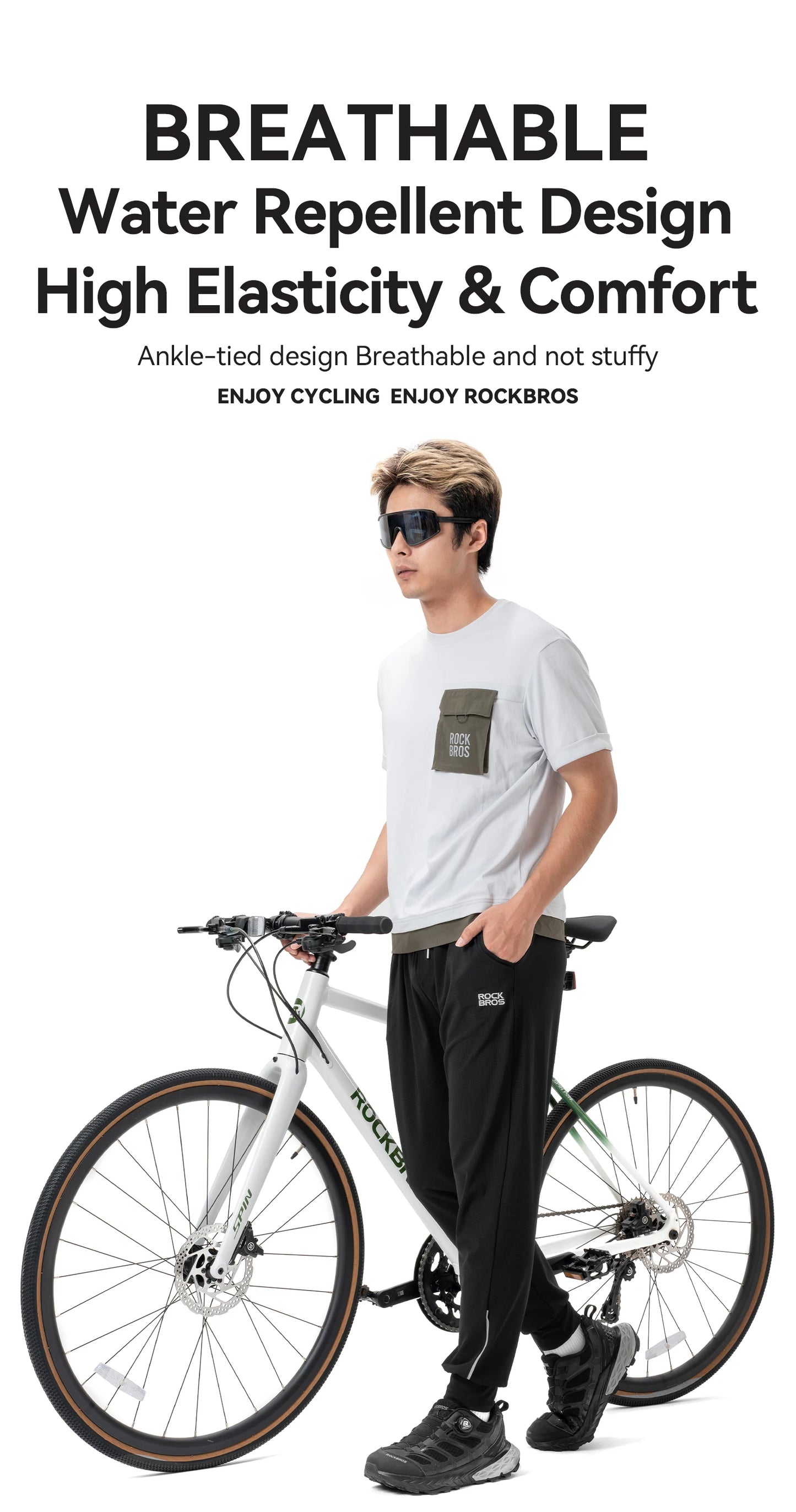 ROCKBROS Summer Sport Thin Pants Running Outdoor Long Trousers Breathable Fitness Casual Riding Bicycle Pants Daily Sweatpants