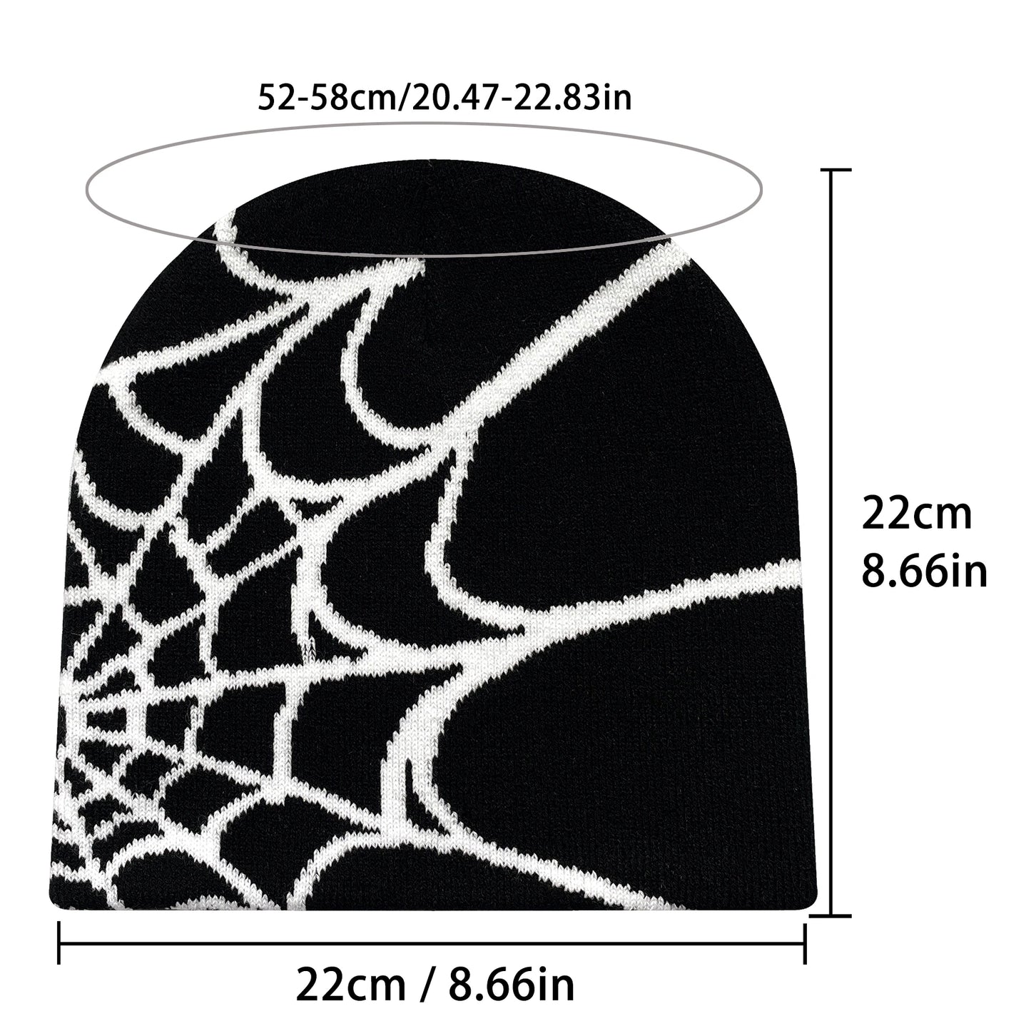 Y2K Spider Web Knit Beanie – Unisex Winter Hat