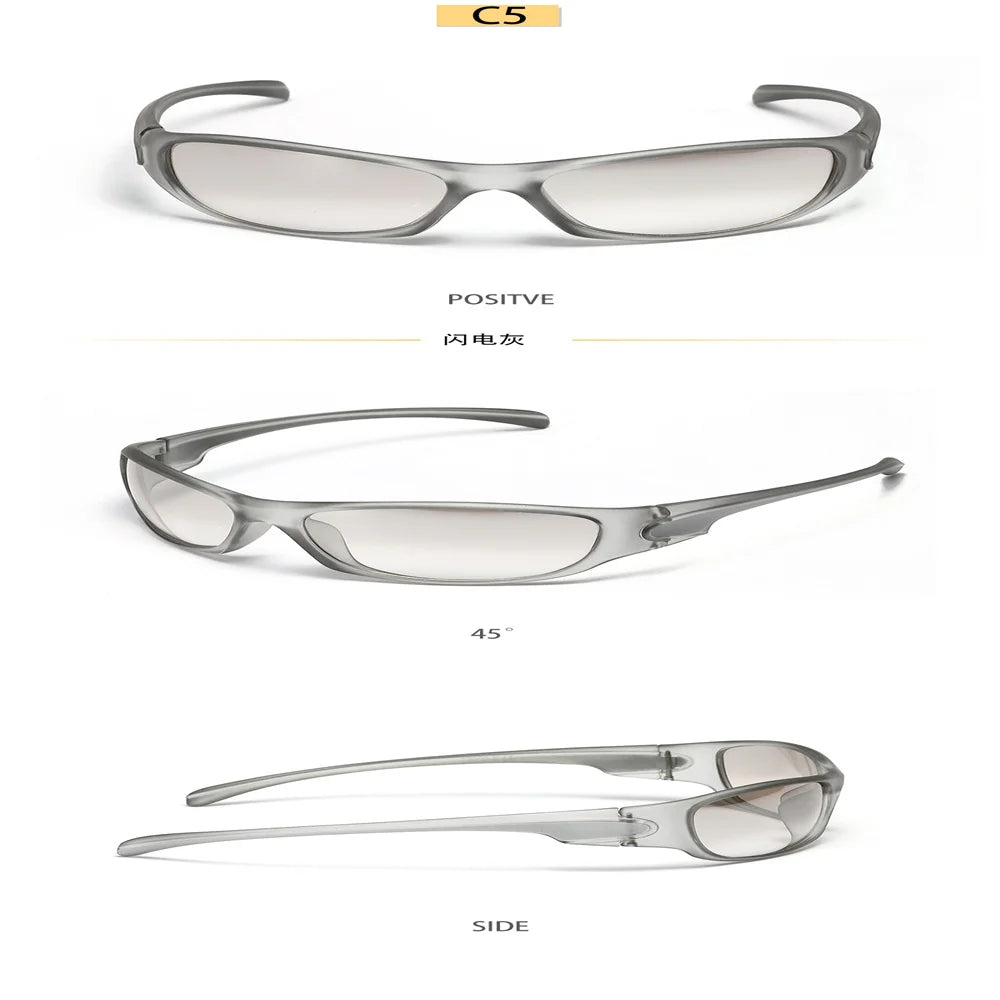 Retro Y2K Silver Sunglasses – UV400 Polarized, Unisex
