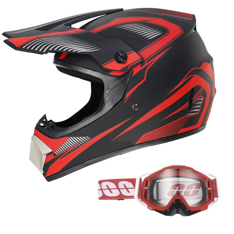 Kids Off-Road Champion Helmet DOT Certified Full Face MX & Dirt Bike Helmet w/ Goggles