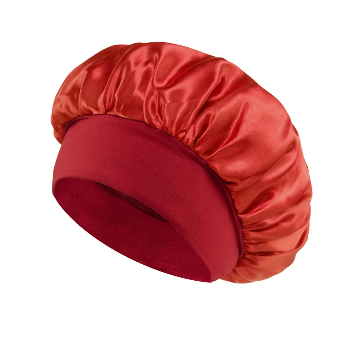 Satin Sleep Bonnet – Wide-Brim Hair Care Hat with Elastic Band