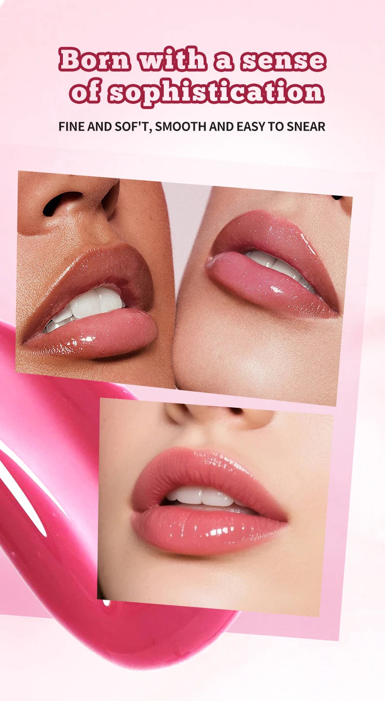 6-pack moisturizing and brightening lip oil set, berry color, waterproof and sweat proof, ideal Christmas gift for girls
