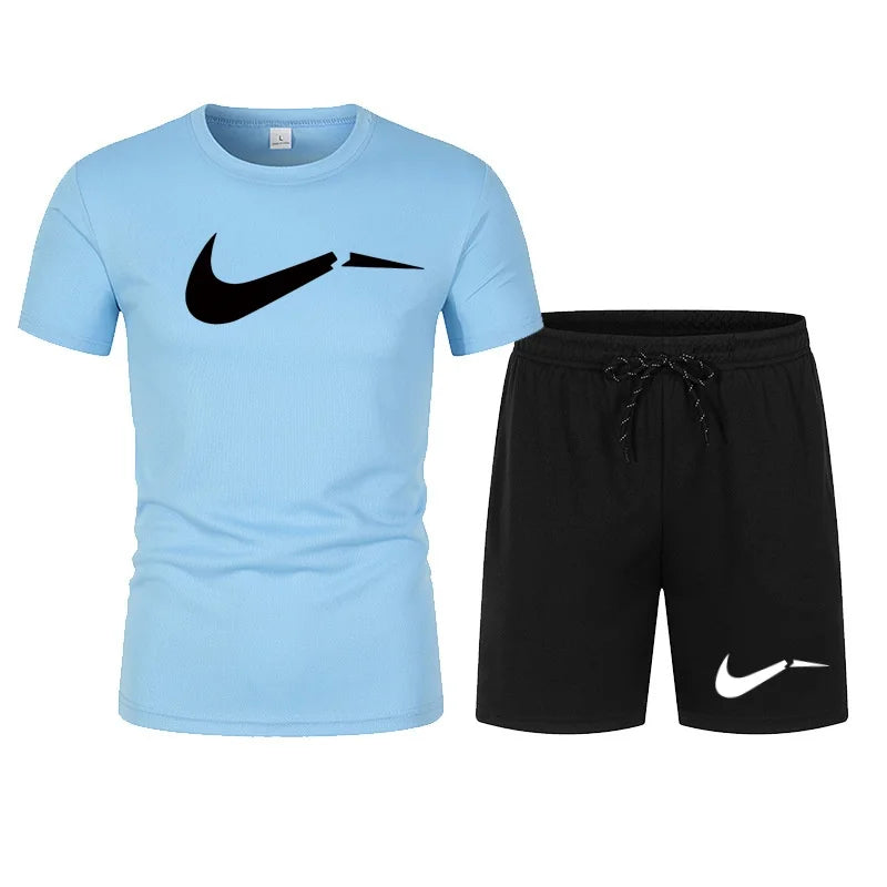 Men's Summer T-Shirt & Shorts Set — Casual Breathable Sportswear