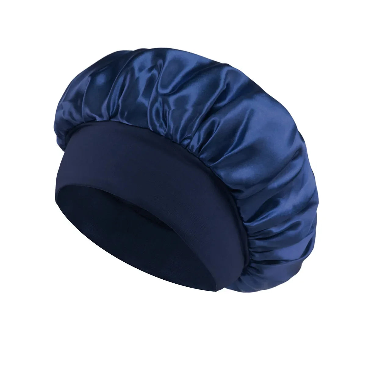 Satin Sleep Bonnet – Wide-Brim Hair Care Hat with Elastic Band