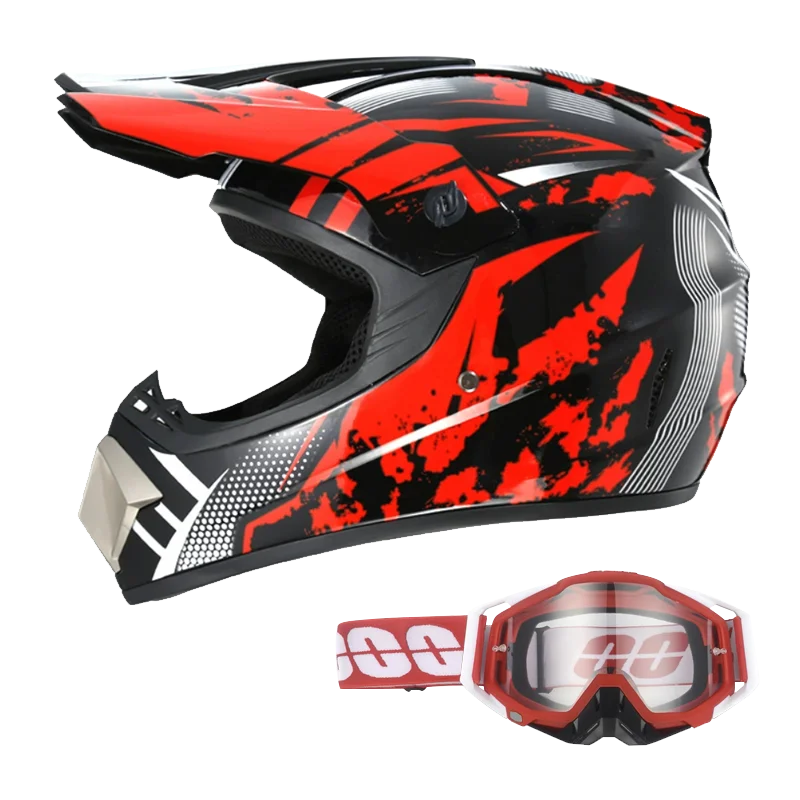 Kids Off-Road Champion Helmet DOT Certified Full Face MX & Dirt Bike Helmet w/ Goggles