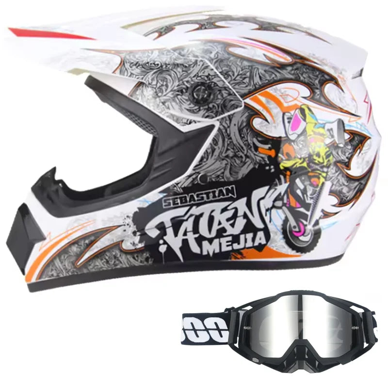 Kids Off-Road Champion Helmet DOT Certified Full Face MX & Dirt Bike Helmet w/ Goggles