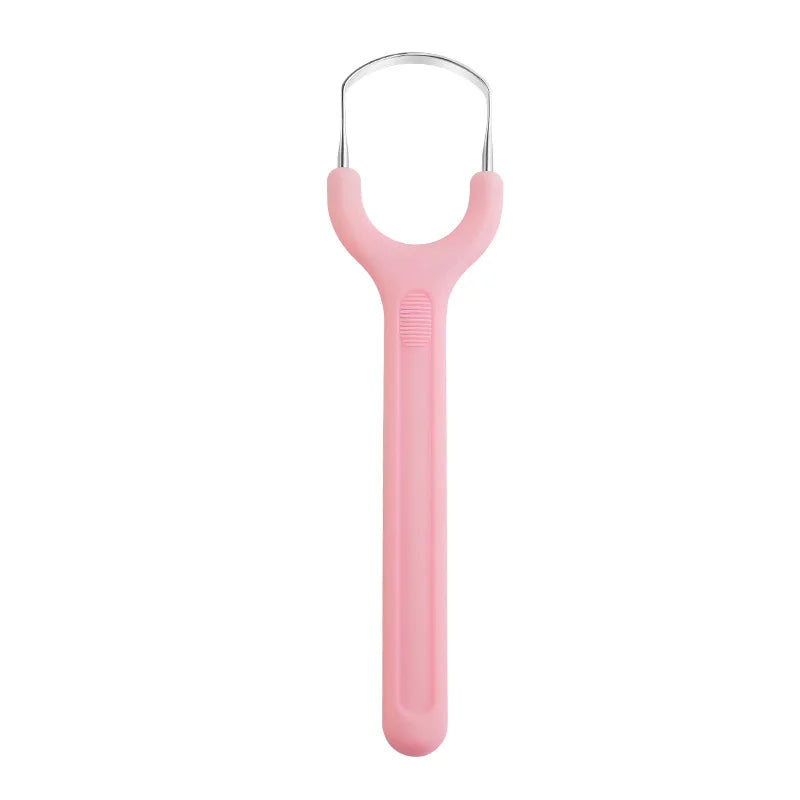 Stainless Steel Tongue Scraper Set For Adult Ergonomic Metal Tongue Cleaner Oral Brush U-shape Easy To Clean Reduce Bad Breath