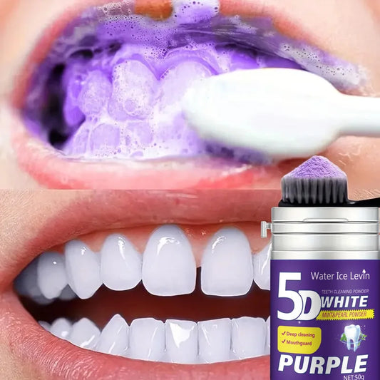 Purple Teeth Whitening Powder — Enamel-Safe Stain Remover (50g)