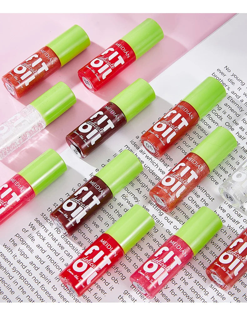 6-pack moisturizing and brightening lip oil set, berry color, waterproof and sweat proof, ideal Christmas gift for girls