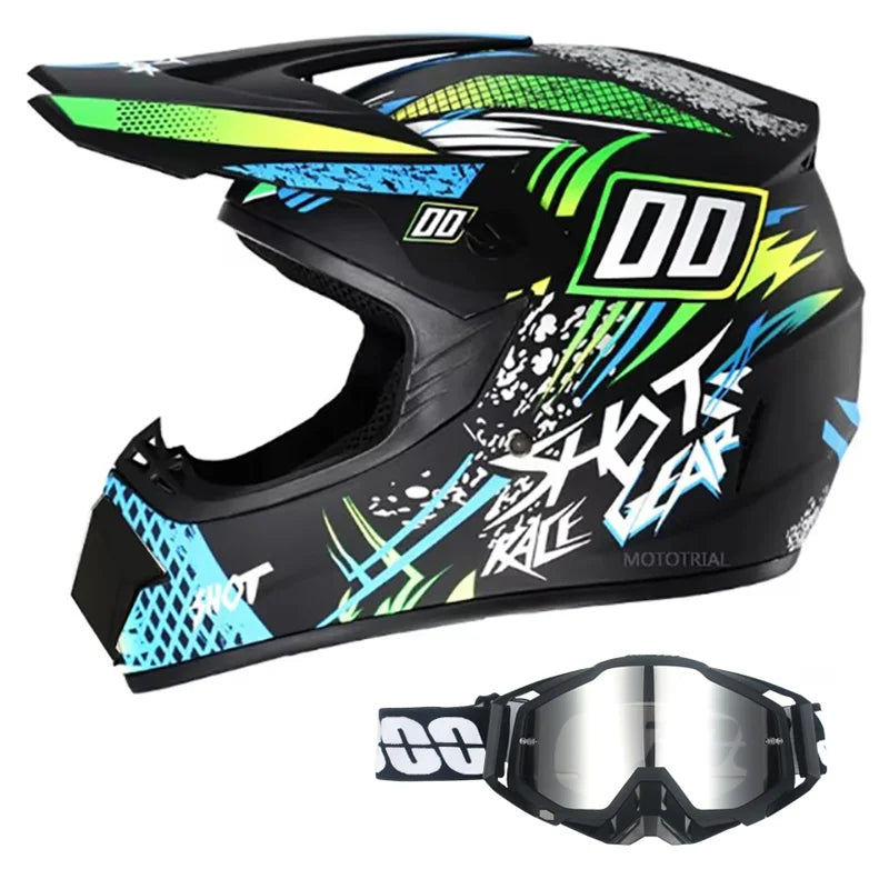 Kids Off-Road Champion Helmet DOT Certified Full Face MX & Dirt Bike Helmet w/ Goggles